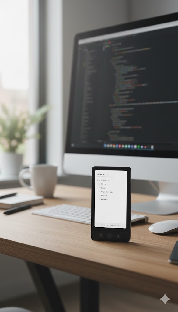 E-ink todo list on desk